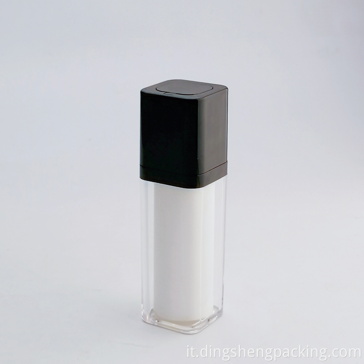 Square Acrylic Airless Rotating Pump Bottle For Skin Care Cosmetic packaging